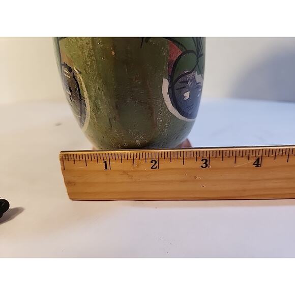 Vintage Terra-Cotta PITCHER Red Clay Hand Made & Painted Mexico Signed Folk Art - Picture 10 of 10